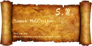 Samek Mónika névjegykártya